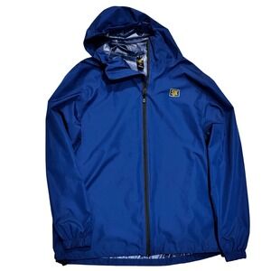 SJK Men's Rain Jacket Lightweight Windbreaker Sz M/L Waterproof Zipper Pockets
